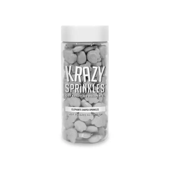 Krazy Sprinkles - Elephants (1/2 Cup, 1x Jar) for Cakes, Ice Cream & Cookies {3}