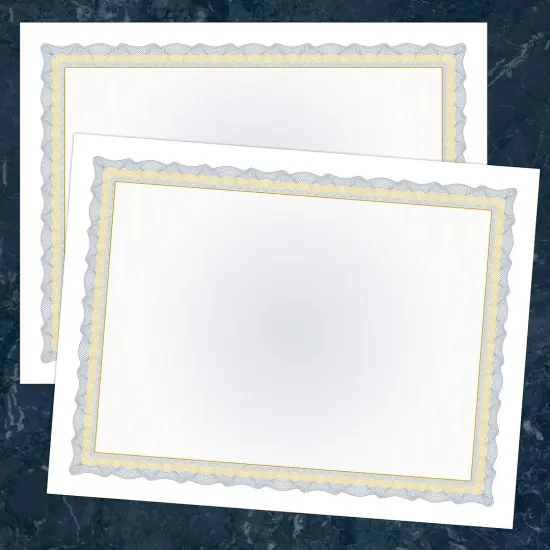 Great Papers! Certificate, Navy Twisty Graph with Gold Foil, 8.5" x 11", Printer Compatible, 15 sheets {3}