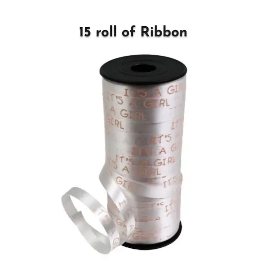 Curling Ribbon Roll - Celebrate Her Arrival with Elegance - 100 Yards of 'It's A Girl' Curling Ribbon | Raheev&reg; {4}