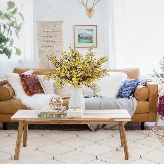 6 Bundles Baby's Breath: UV Resistant Faux Silk Bouquets Yellow {3}