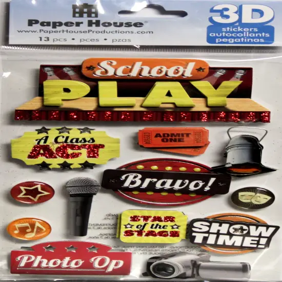 Paper House School Play Dimensional 3D Stickers {1}