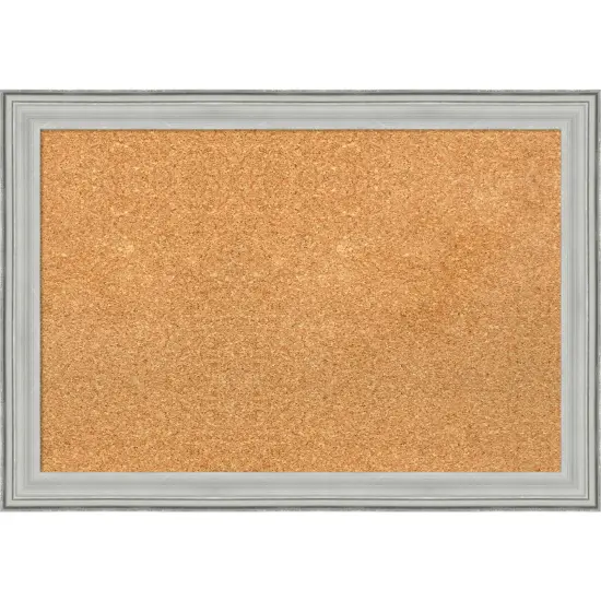 Bel Volto Silver Wood Framed Corkboard, Natural Cork {1}