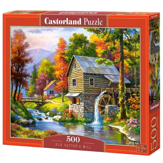 500 Piece Jigsaw Puzzle, Old Sutter&rsquo;s Mill, Charming Nook, Pond, Countryside, Adult Puzzles, Castorland B-52691 {1}
