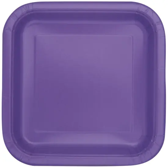 Neon Purple Square 7" Dessert Plates, 16ct {1}