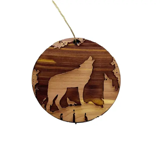 Mountain Wolves - Cedar Ornament {3}