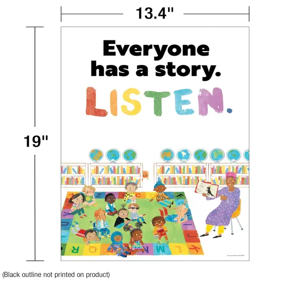 Carson Dellosa 4-Piece All Are Welcome Children's Book Posters, Motivational 13" x 19" Wall Art With Positive Affirmations for Bulletin Board, Classroom Decor, School Counselor Office Must Haves {4}