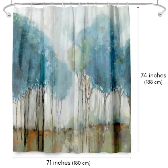 Americanflat 71" x 74" Shower Curtain, Misty Meadow II by PI Creative Art {2}
