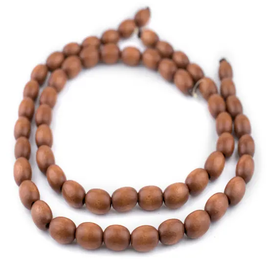 The Bead Chest Light Brown Oval Natural Wood Beads (15x10mm): Organic Eco-Friendly Wooden Bead Strand for DIY Jewelry, Crafts, Necklace and Bracelet Making {3}