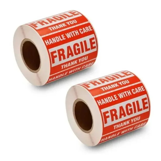 Self-Adhesive Shipping Stickers Handle With Care Fragile 2" x 3" Size {2}