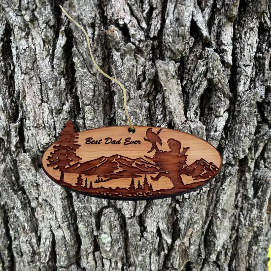 Best Dad Ever Eagle Nest - Cedar Ornament {4}