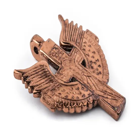 Angel Wings Ethiopian Copper Cross Pendant (80x60mm): Authentic Ethiopian East African Design for Jewelry & Necklace Making {4}