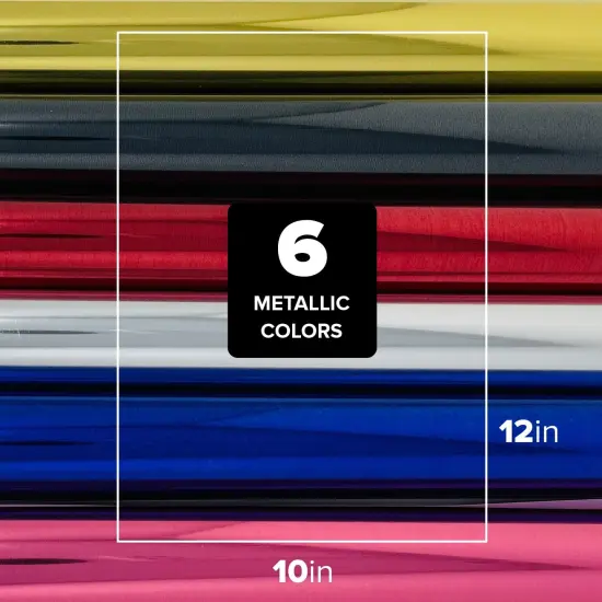 Metallic Vinyl Heat Transfer Vinyl Gold Vinyl Sheets Pink Chrome Silver Metalic Permanent Metallic Vinyl Foil Adhesive Vinyl Metallic HTV Pack Foil Vinyl Iron On Vinyl {6}
