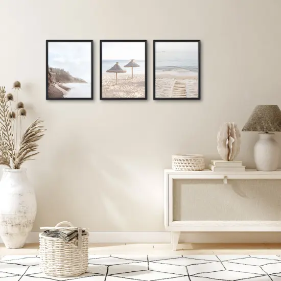 Americanflat Snap-In Picture Frame in Black - Set of 3 - Poster Frame with Slimline Molding, Plexiglass Cover, and Hanging Hardware - Black {12}