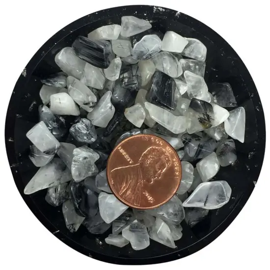Tourmalinated Quartz Mini Crystal Chips &ndash; Size 2 {2}