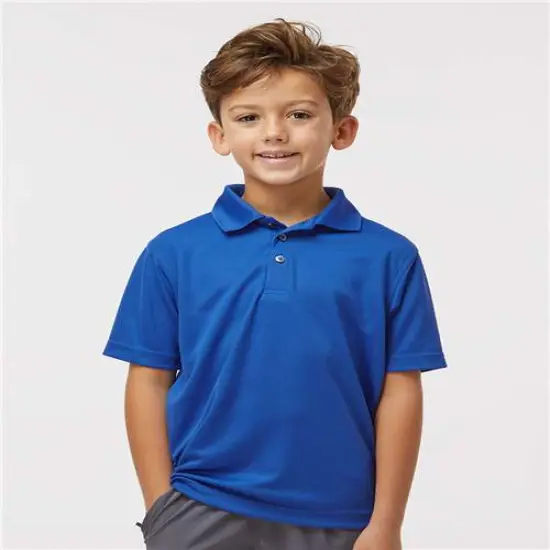 Paragon&reg; Youth Saratoga Performance Mini Mesh Polo T-shirt Royal {1}