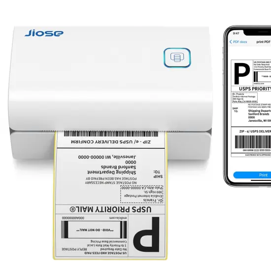 Thermal Label Printer Jiose Wireless Shipping Label Printer 4x6 Desktop Barcode Label Maker {1}