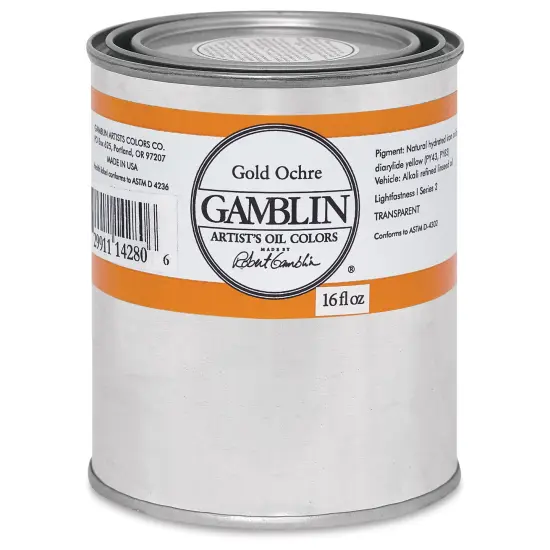 Gamblin Artist's Oil Color - Gold Ochre, 16 oz Can {2}