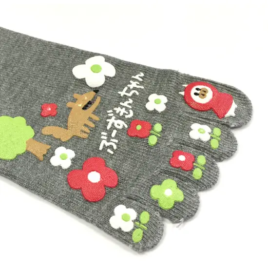 Wrapables Big Bad Wolf Cartoon Socks Five Toe Socks (Set of 3) {5}