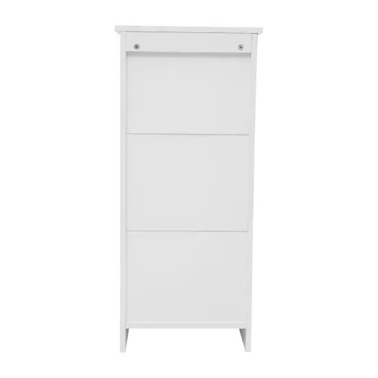 Merrick Lane Vigo Bathroom Storage Cabinet with Adjustable Cabinet Shelf, Upper Open Shelf, and Magnetic Closure Door White {4}