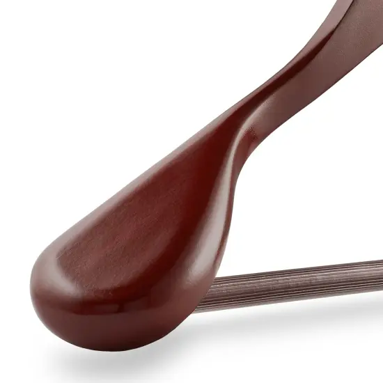 Wide Shoulder Wood Suit Hangers 6 pcs Cherry {2}