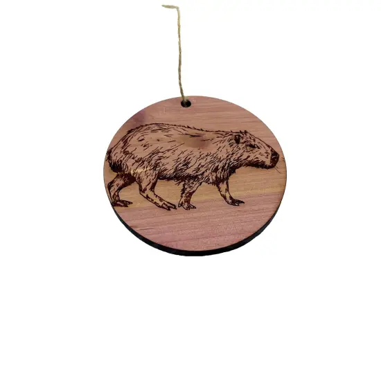 Capybara - Cedar Ornament {1}