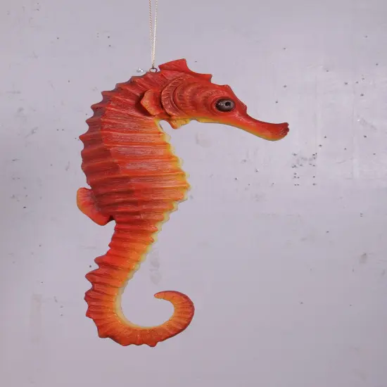 Small Red Seahorse Statue {4}