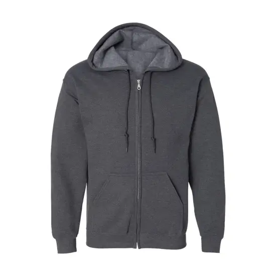 Gildan&reg; Classic Fit Full-Zip Long Sleeve Hooded Sweatshirt Dark heather {2}