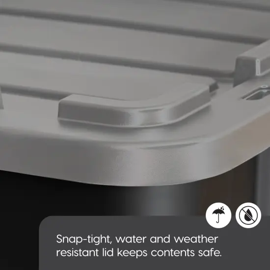 IRIS USA 11.5Gal Heavy-Duty Storage Plastic Bin Tote Container for Garage with Durable Lid Gray {4}