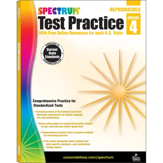 Spectrum Test Practice 4th Grade Workbooks, Math, Language Arts, Reading Comprehension, Grammar, Spelling, Vocabulary, and Writing Practice, Classroom or Homeschool Curriculum {1}