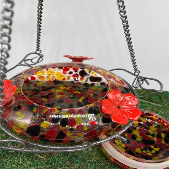 Hummingbird Feeder - Carnival Glass {6}