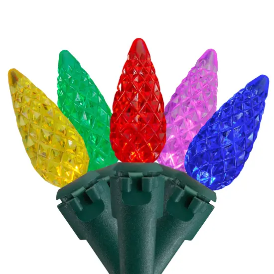 Northlight LED Faceted C6 Christmas Lights - Multi-color - 66' Green Wire - 200ct {3}
