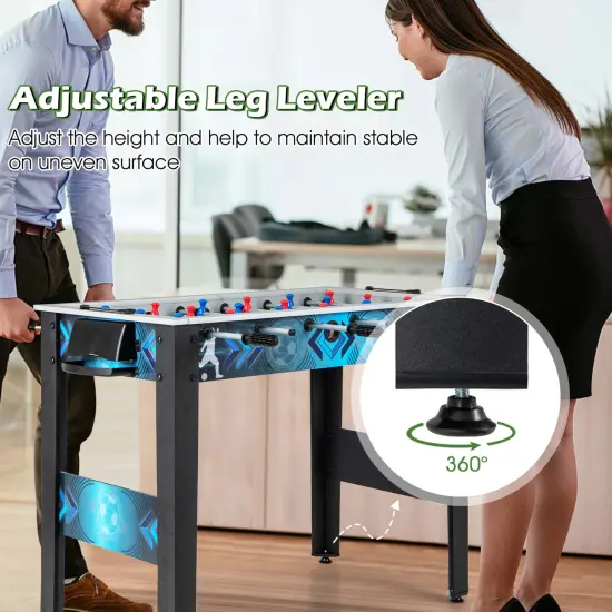 Costway Foosball Table Game Set with 2 Footballs, Smooth Handle, 18 Realistic Players {5}