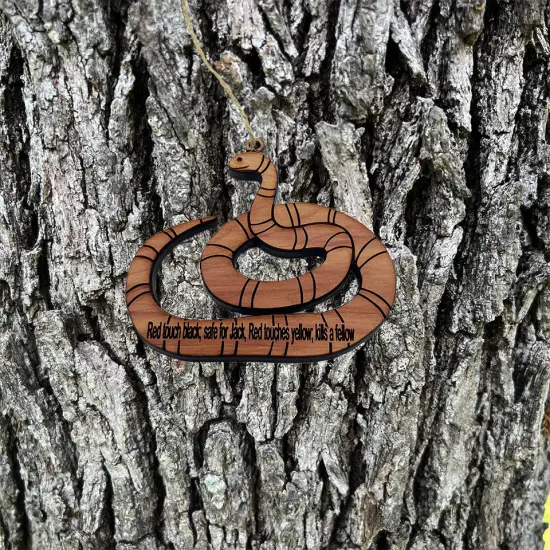 Coral Snake - Cedar Ornament {2}