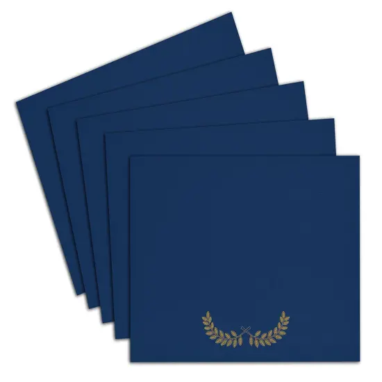 Great Papers! Certificate Cover with Gold Foil, Laurel, Navy, 12" x 9.375"(folded) with Die-Cuts for 8.5" x 11" Document, 5 Count {2}