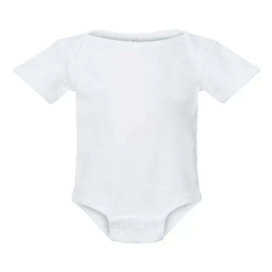 Rabbit Skins&reg; Infant Baby Rib Short Sleeve Bodysuit White {1}