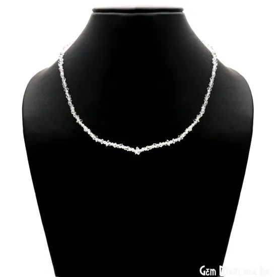 Herkimer Diamond Free Form Beads, Natural Gemstone Strand, Raw Rough Diamond Chips, 3-5mm, 16 Inch, GemMartUSA (DRDH-70004) {4}