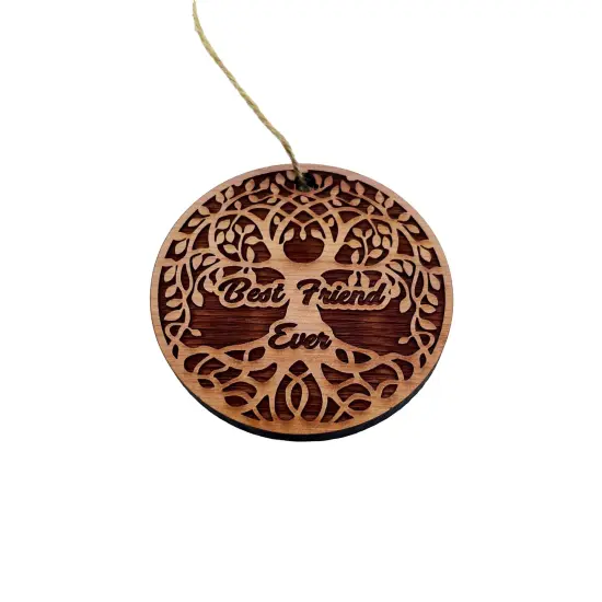 Best Friend Ever Celtic Tree of Life - Cedar Ornament {1}