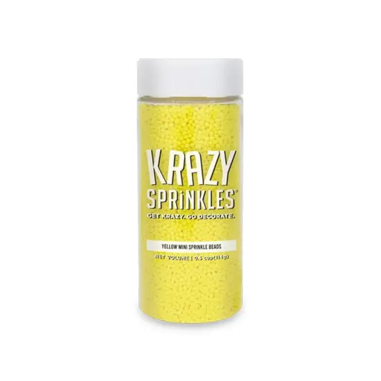 Krazy Sprinkles - Yellow Mini Beads (1/2 Cup, 1x Jar) for Cakes, Ice Cream & Cookies {3}