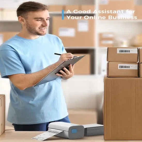 Jiose 4x6 Shipping Label Printer High-Speed High-Quality Printing for Seamless Package Addressing White {4}