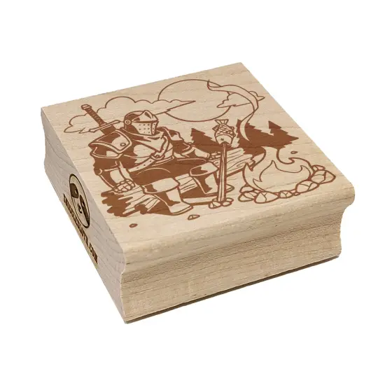Knight Warrior Long Rest Camp Square Rubber Stamp for Stamping Crafting {2}