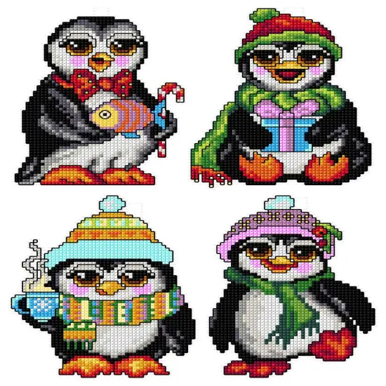 Christmas penguins Counted Cross-Stitch Kit {1}