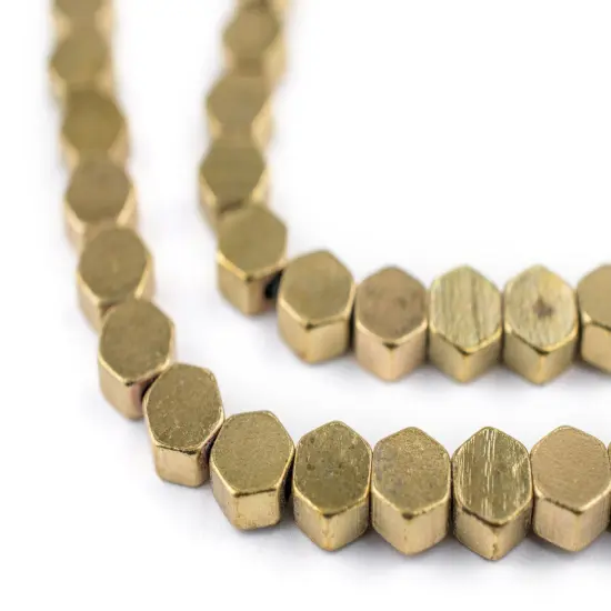 The Bead Chest Brass Hexagonal Beads 6mm, Full Strand of Quality Metal Spacers for DIY Jewelry Design {1}
