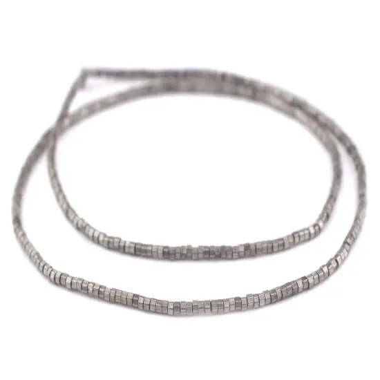 The Bead Chest Antique Silver Prism Heishi Beads (3mm) {3}