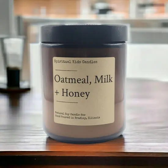 Oatmel, Milk & Honey Soy Candle 8oz 35-40 Hours Hand Poured with All Natural Soy wax and Fragrant Oils! | Birthday Gift | Christmas Gift {2}