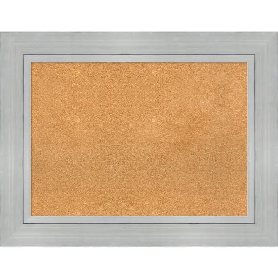 Romano Silver Wood Framed Corkboard, Natural Cork {7}