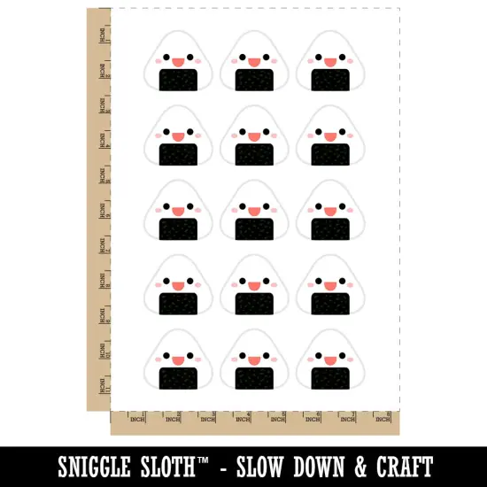 Kawaii Cute Onigiri Rice Ball Temporary Tattoo Water Resistant Fake Body Art Set Collection (1 Sheet) {4}