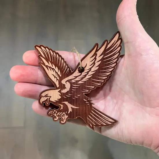 Attacking Eagle - Cedar Ornament {3}