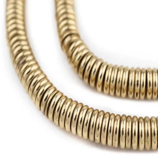 The Bead Chest Brass Donut Beads 8mm, Full Strand of Quality Metal Spacers for DIY Jewelry Design {1}