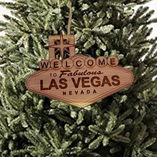 Welcome to Las Vegas - Cedar Ornament {5}