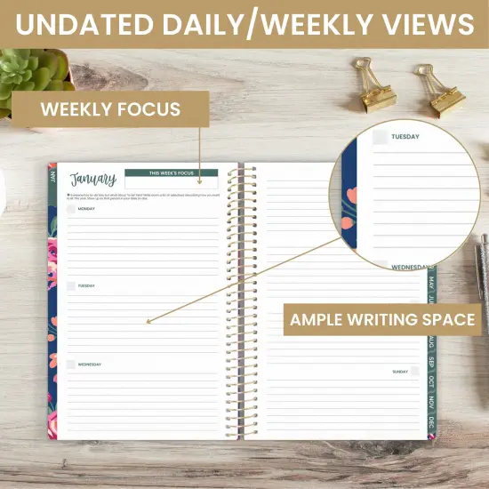 bloom daily planners Undated Soft Cover Planner, 5.5" x 8.25", Be Kind {3}